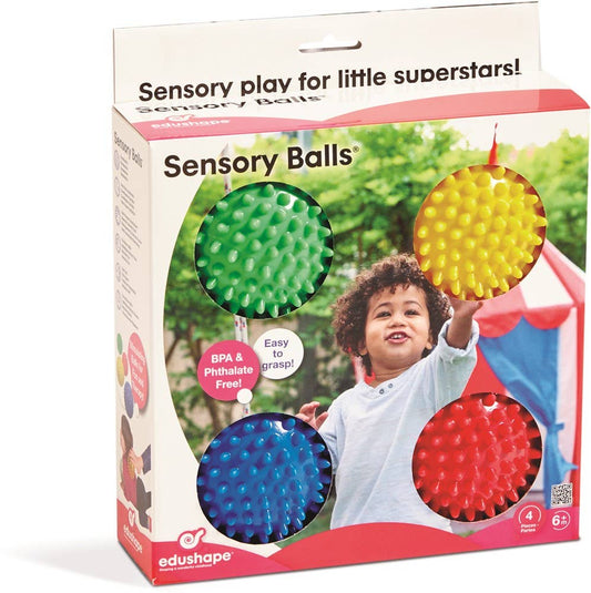 Bolas sensoriales pequeñas Edushape (10 cm), juego de 4