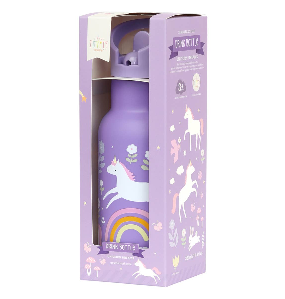 Botella de agua o bebida de acero inoxidable para niños: Unicorn dreams