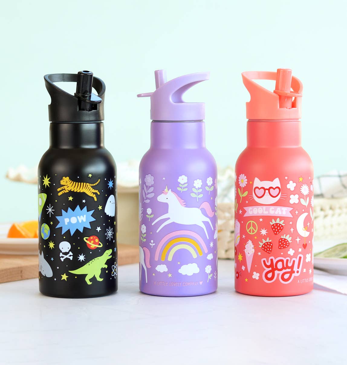 Botella de agua o bebida de acero inoxidable para niños: Unicorn dreams