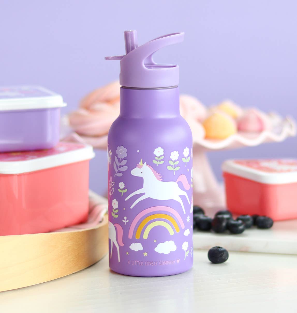 Botella de agua o bebida de acero inoxidable para niños: Unicorn dreams