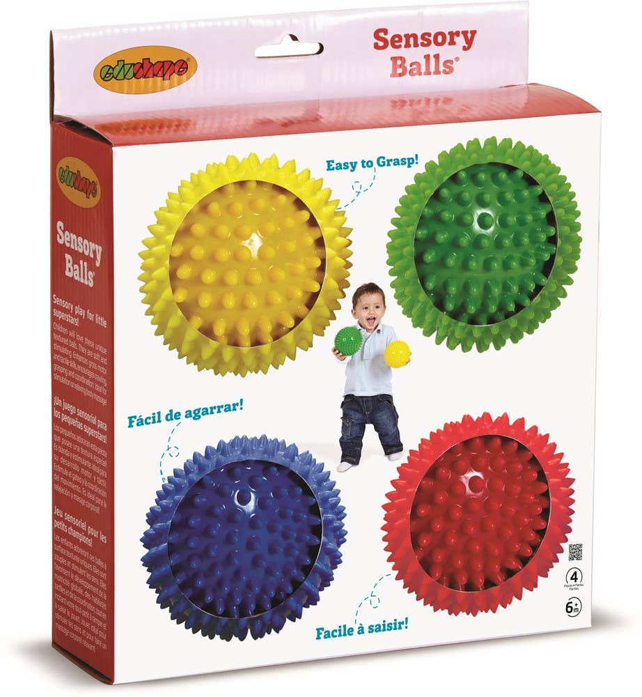 Bolas sensoriales pequeñas Edushape (10 cm), juego de 4